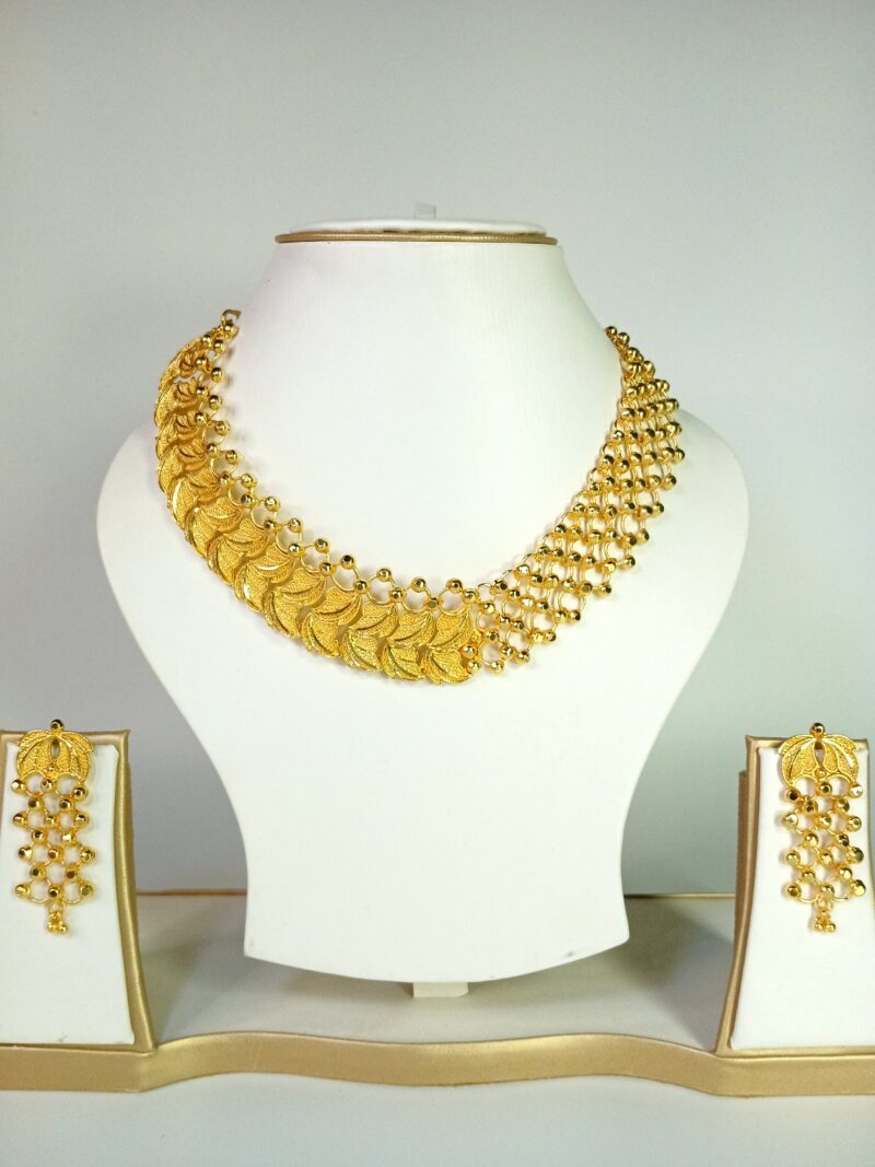 ekai Statement artificial gold Necklace Set with earrings For Women