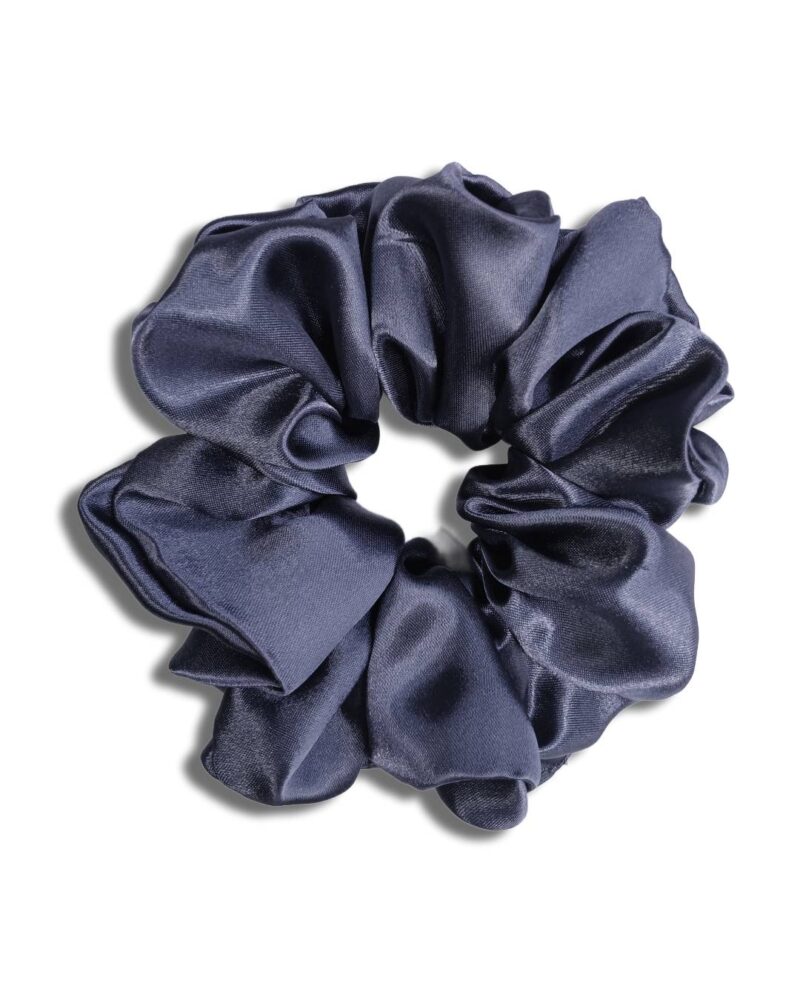 Ekai Scrunchies in Violet Blue | premium Satin Scrunchies | M,L,XL | Skinny | Mini - Image 4