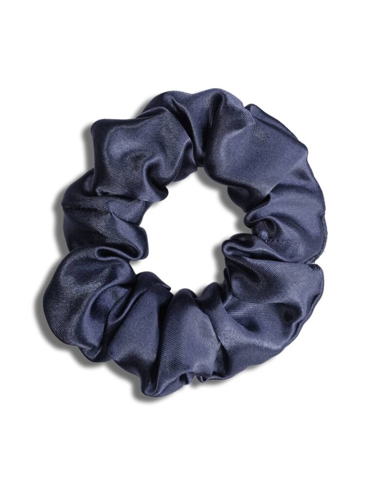 Ekai Scrunchies in Violet Blue | premium Satin Scrunchies | M,L,XL | Skinny | Mini - Image 5