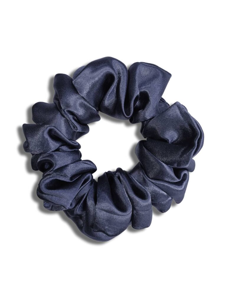 Ekai Scrunchies in Violet Blue | premium Satin Scrunchies | M,L,XL | Skinny | Mini - Image 2