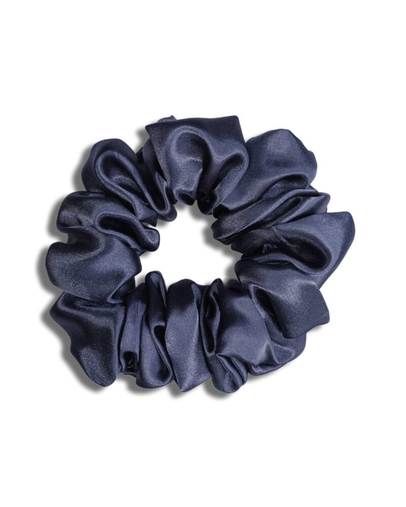 Ekai Scrunchies in Violet Blue | premium Satin Scrunchies | M,L,XL | Skinny | Mini - Image 6