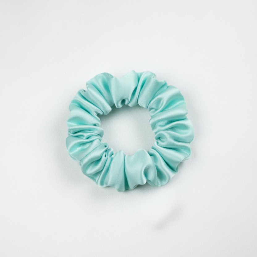 Ekai Scrunchies in Tiffrany Blue | premium Satin Scrunchies | Skinny | Mini | L | XL - Image 4