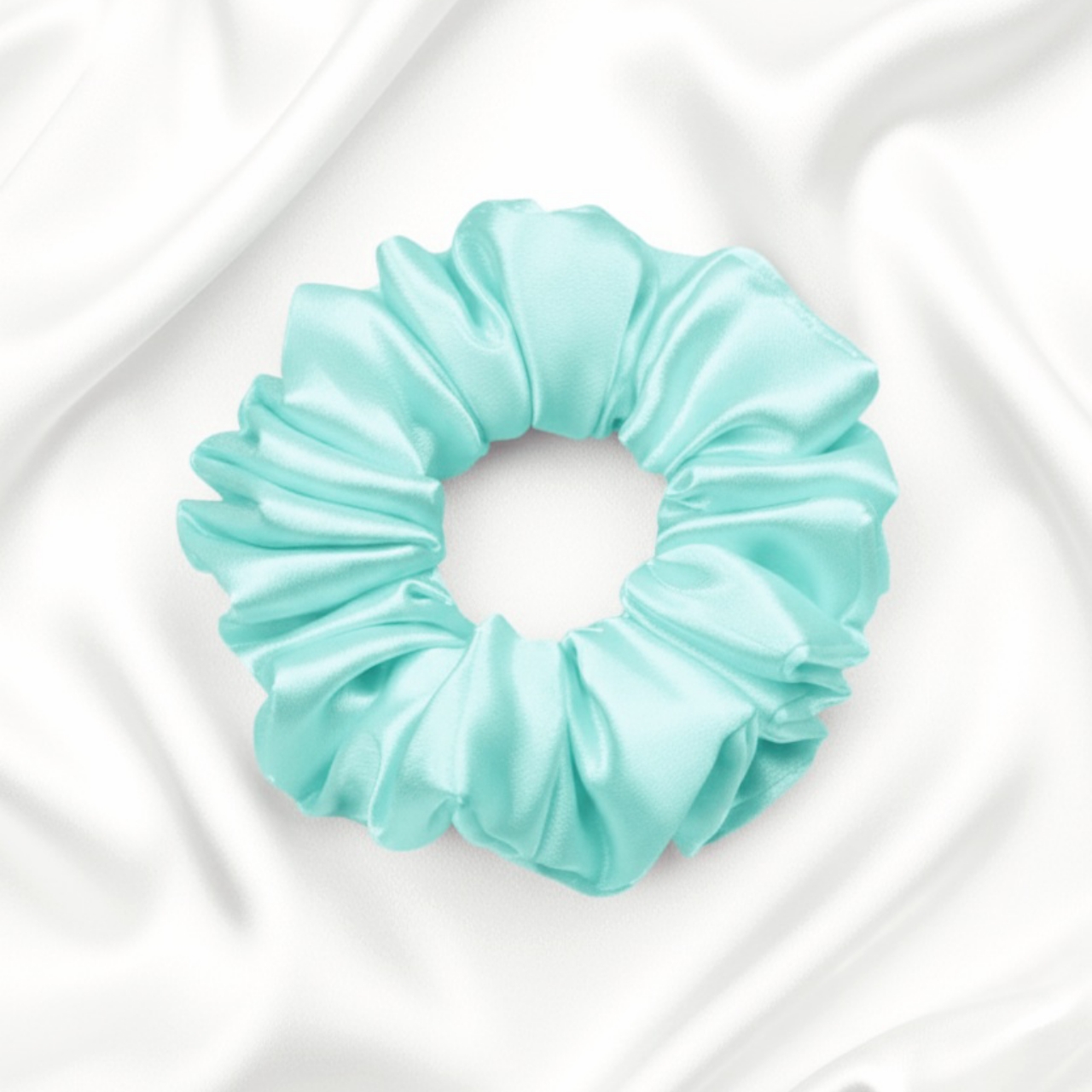 Ekai Scrunchies in Tiffrany Blue | premium Satin Scrunchies | Skinny | Mini | L | XL - Image 3