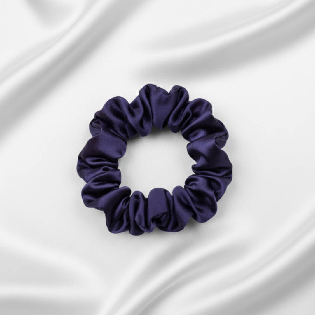 Ekai Scrunchies in Violet Blue | premium Satin Scrunchies | Skinny | Mini | L | XL - Image 4