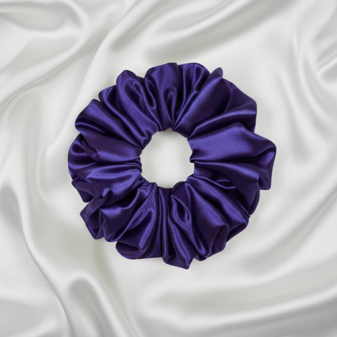 Ekai Scrunchies in Violet Blue | premium Satin Scrunchies | Skinny | Mini | L | XL - Image 2