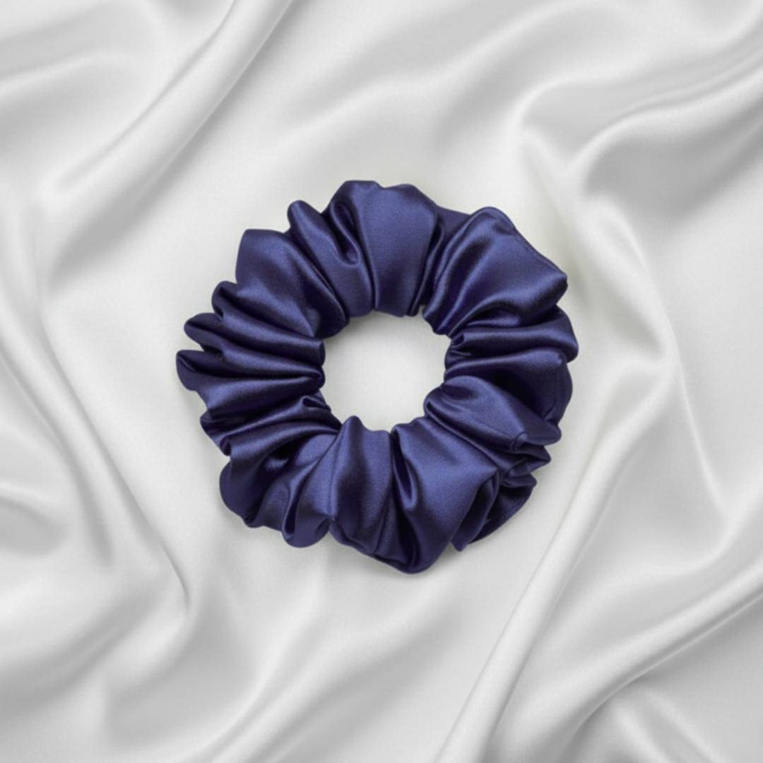 Ekai Scrunchies in Violet Blue | premium Satin Scrunchies | Skinny | Mini | L | XL